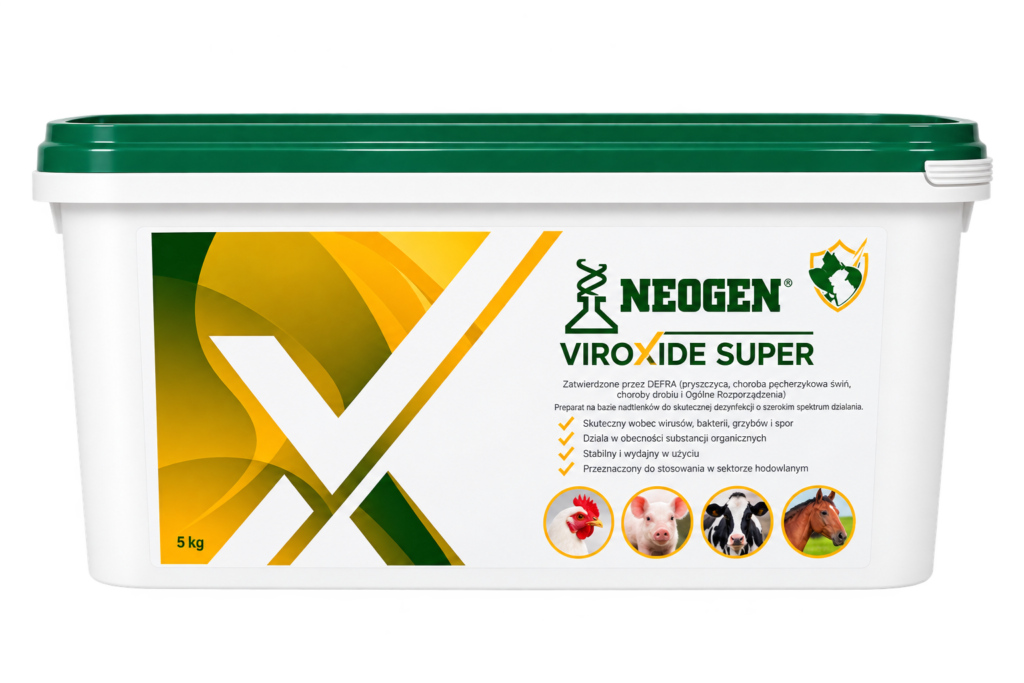Viroxide Super 5 kg – profesjonalny standard dezynfekcji i bioasekuracji DEFRA | H5N1 – 1 MINUTA | 1:200 (0,5%)